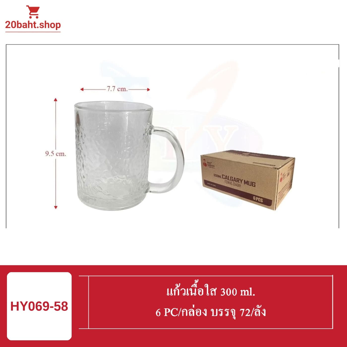 แก้วเนื้อใส 300 ml.