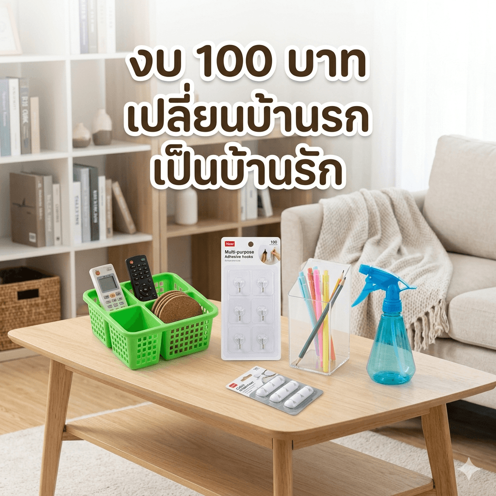 งบ 100 บาท จัดการบ้านรกให้เป็นบ้านรัก ด้วยไอเทมจากร้าน 20 บาท