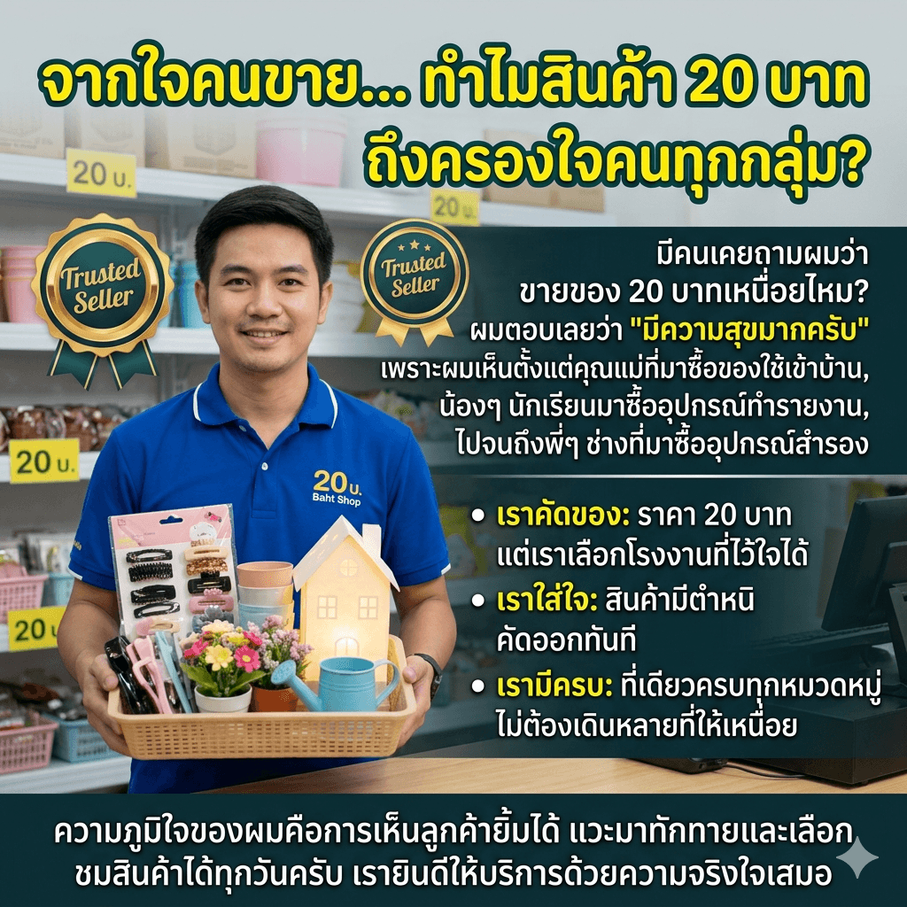 จากใจคนขาย... ทำไมสินค้า 20 บาท ถึงครองใจคนทุกกลุ่ม?