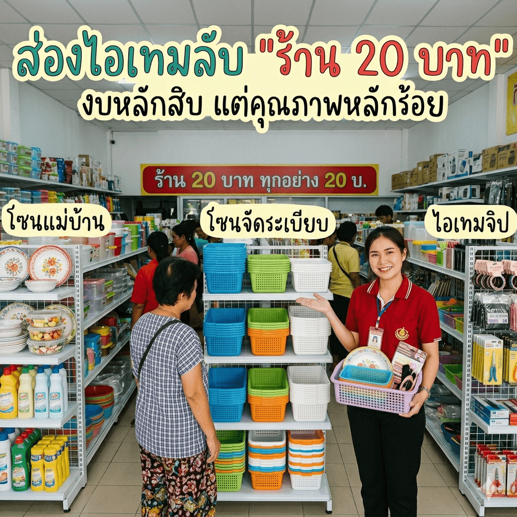 ส่องไอเทมลับ "ร้าน 20 บาท" งบหลักสิบ แต่คุณภาพหลักร้อย มีอะไรน่าซื้อบ้าง?